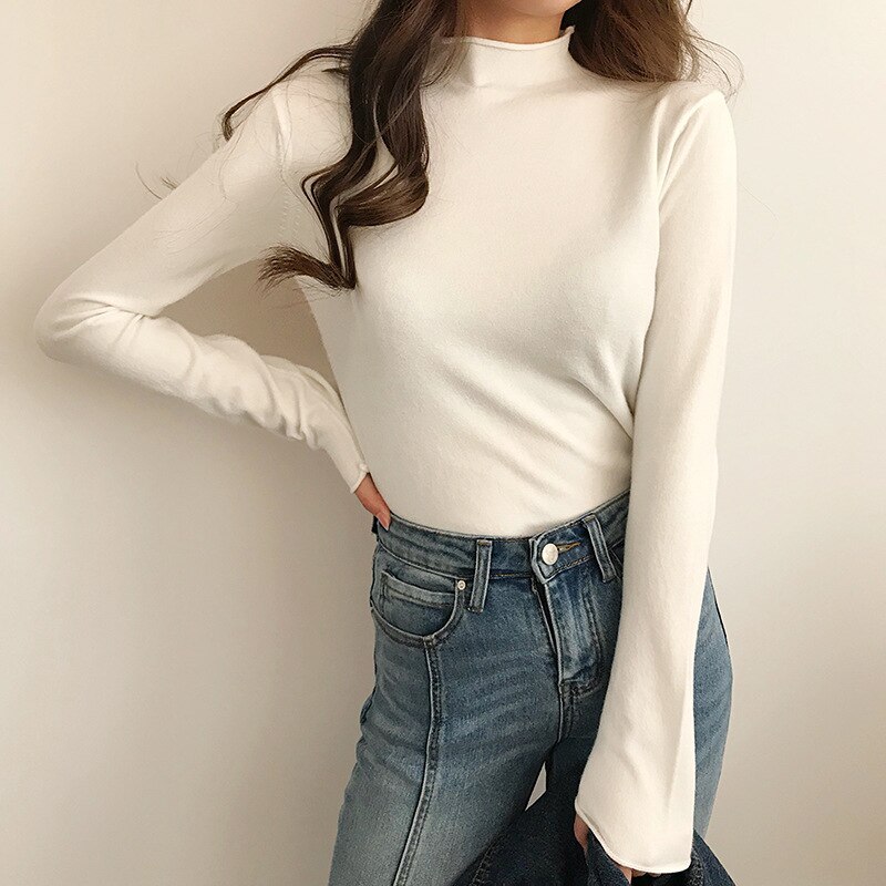 Jumper Rimer Solid Half Turtleneck Knitted Pullovers Sweaters W... – Grandado