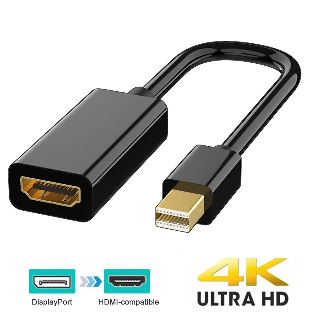 4k displayport til hdmi-kompatibel adapter konverter skærmport han dp til hun hd tv kabel adapter video audio til pc tv