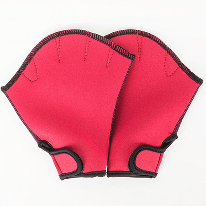 Zwemvliezen Zwemmen Handschoenen Aquatic Traning Peddels Water Weerstand Duiken Hand Peddels Voor Zwemmen Duiken Training Handschoenen: Rood / M