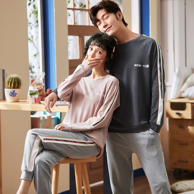 Pijama invierno de franela coreana, ropa de dormir para parejas, ropa de casa, Pijama gruesa de forro polar Coral, para Mujer y hombre