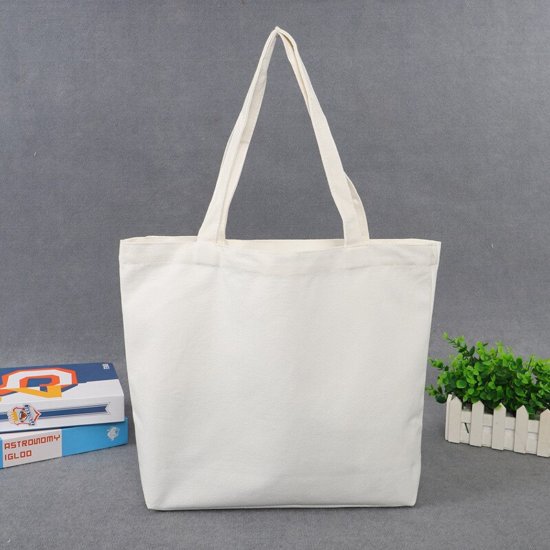 Nuovo Riutilizzabile Canvas Shopping Bag Grande Pieghevole Tote Unisex In Bianco FAI DA TE Originale Disegno della Tela di Canapa del Sacchetto di Eco Pieghevole Borsa di Tela: 35X40X10CM