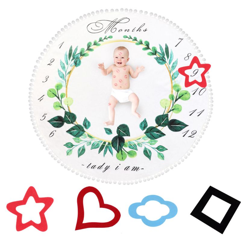 1einstellen Neugeborenen Baby Wachstum Meilenstein Decke Kostüm Fotografie Requisiten Foto Rahmen Mini Kleine Fotografie Zubehör