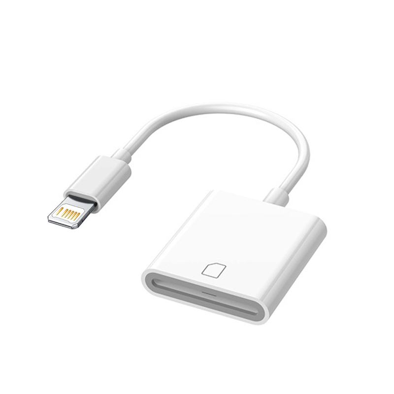 Para iPhone lector de tarjetas adaptador de tarjeta de memoria para iphone 14 13 12 8 pines a SD TF lector de tarjetas de cámara convertidor de datos OTG Cable de datos: Naranja