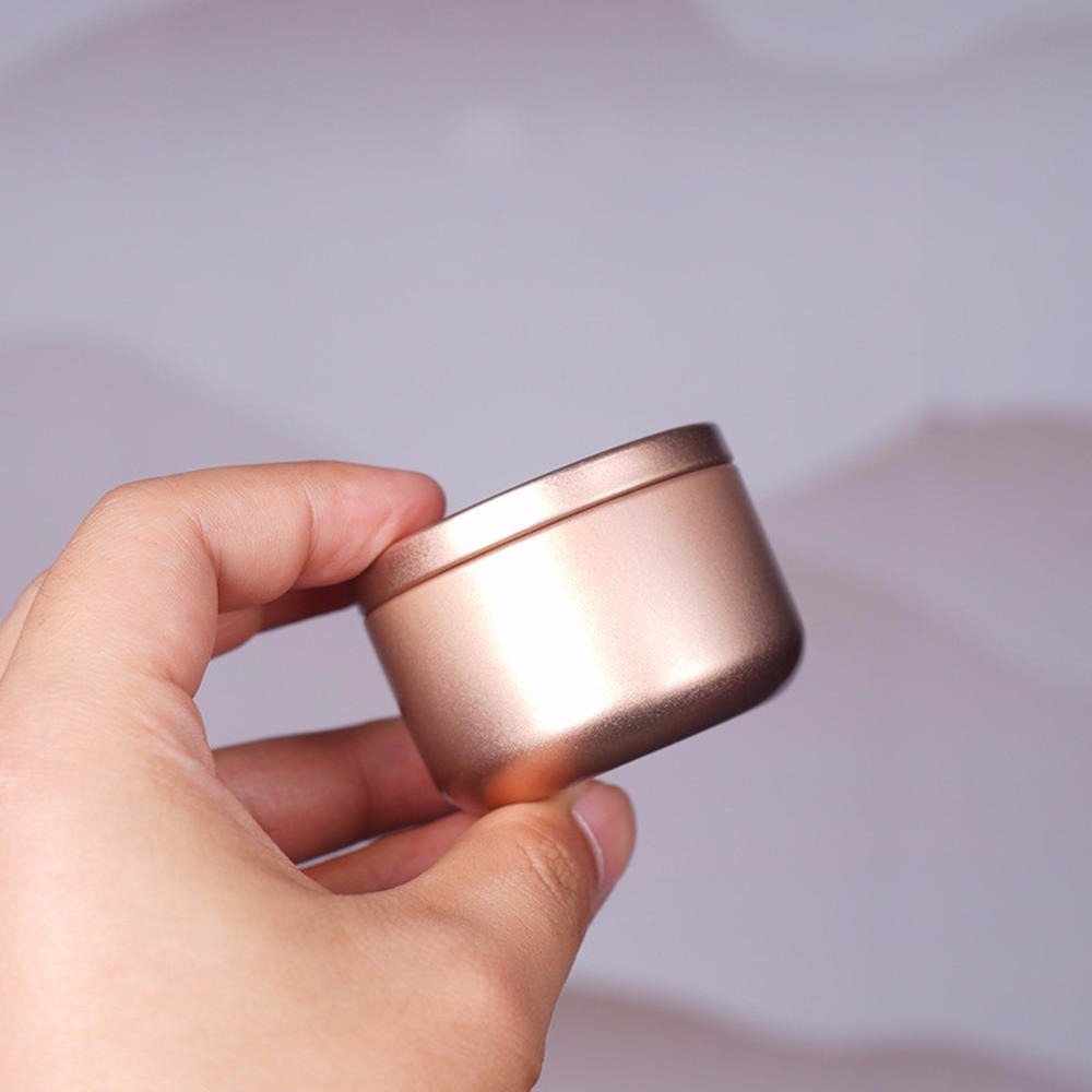 1pc vattentäta plåtbehållare förvaringsbox metall lufttät lukttät behållare aluminium örtförråd te förseglad burk kökspryl: Guld-