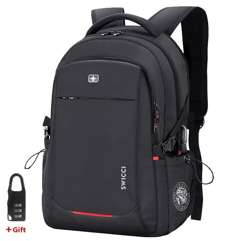 Travel 16 17.3 inch Laptop swiss Backpack USB Charging Anti-Theft Business Luggage Daypack for Men Women College School Bag