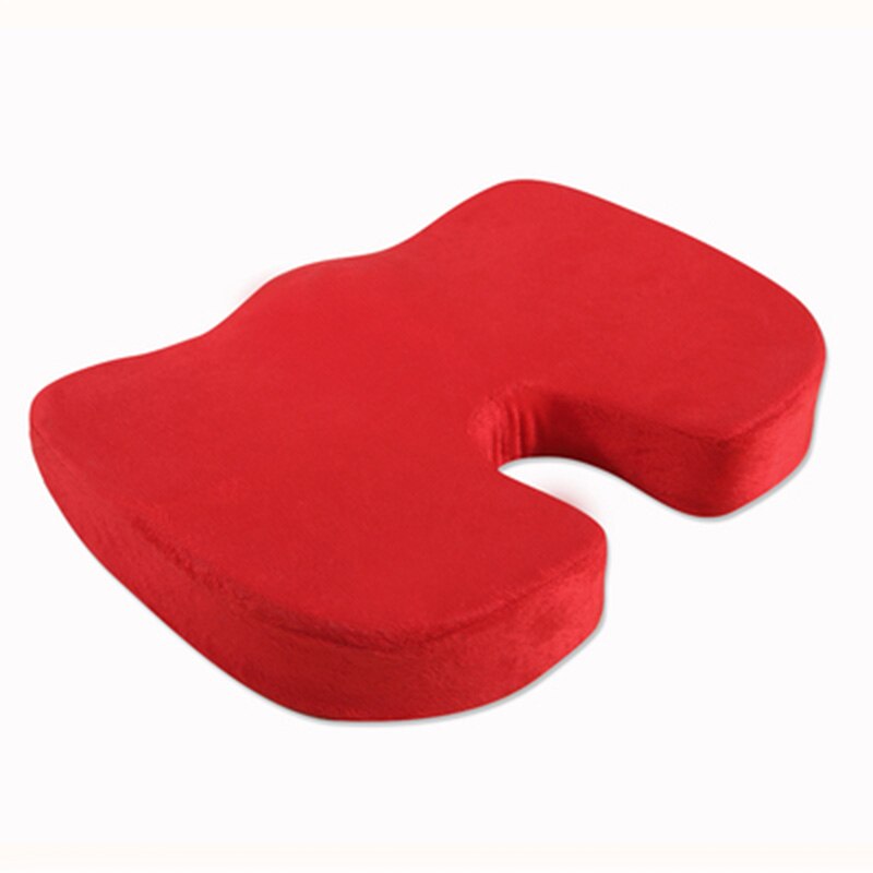 Orthopedisch traagschuim zitkussen voor stoel, auto, kantoor, thuis, zitkussen, massagekussen, woondecoratie, leeg kussen met kern: Rood