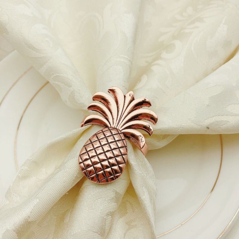12pcs/lot pineapple napkin ring metal plating napkin ring ring stand wedding party table decoration