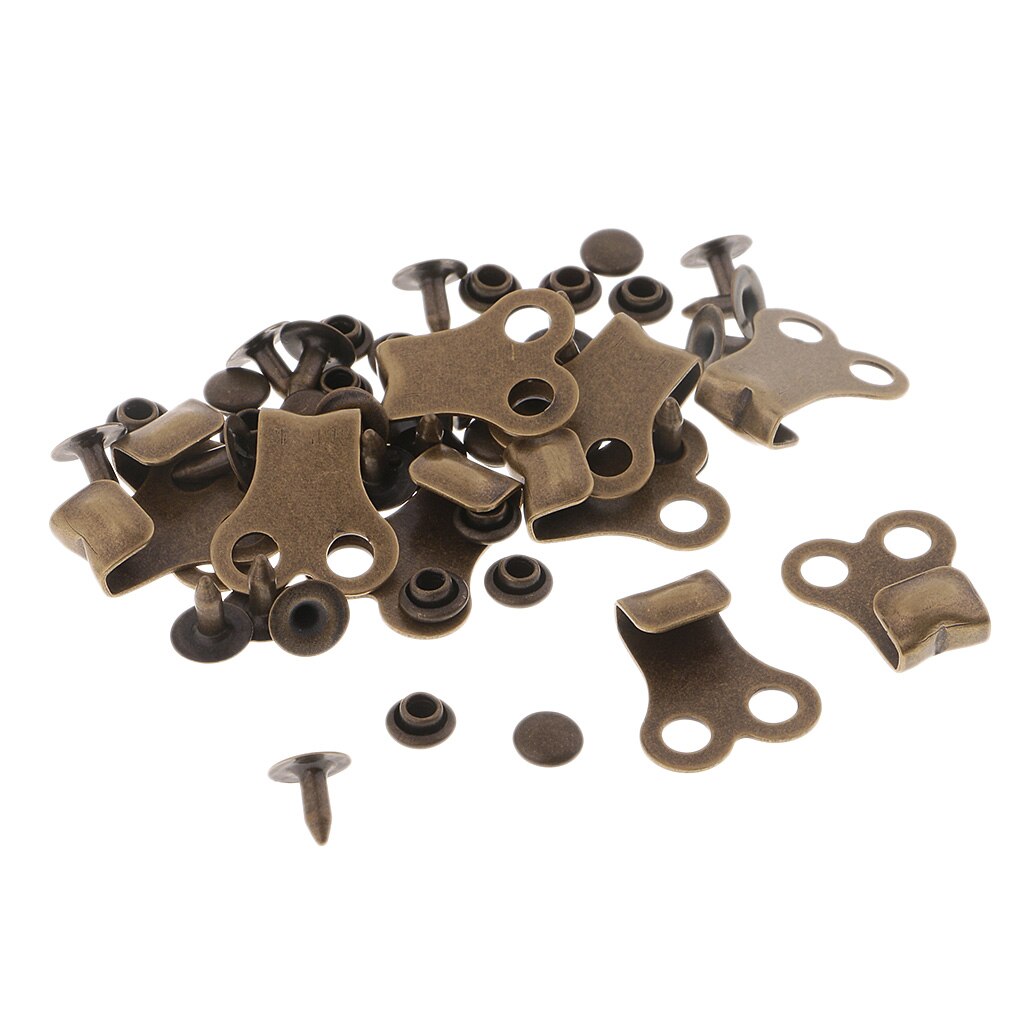 10 Sets Boot Lace Hooks Lace Fittings with Rivets for Outdoor Hiking Camping: Bronze