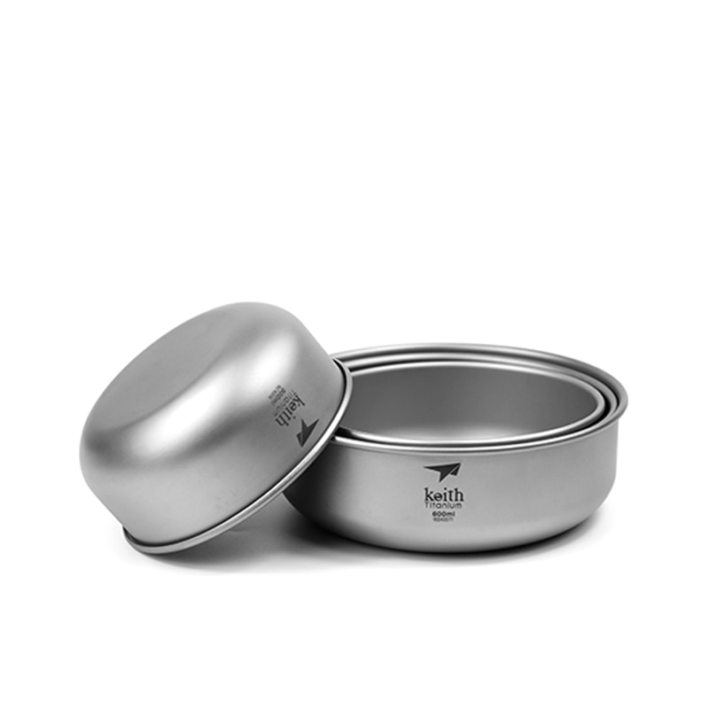 Porslin skål titan skålar utomhus vandring resa picknick kokgryta bärbar ultralätt camping skål 300ml-600ml