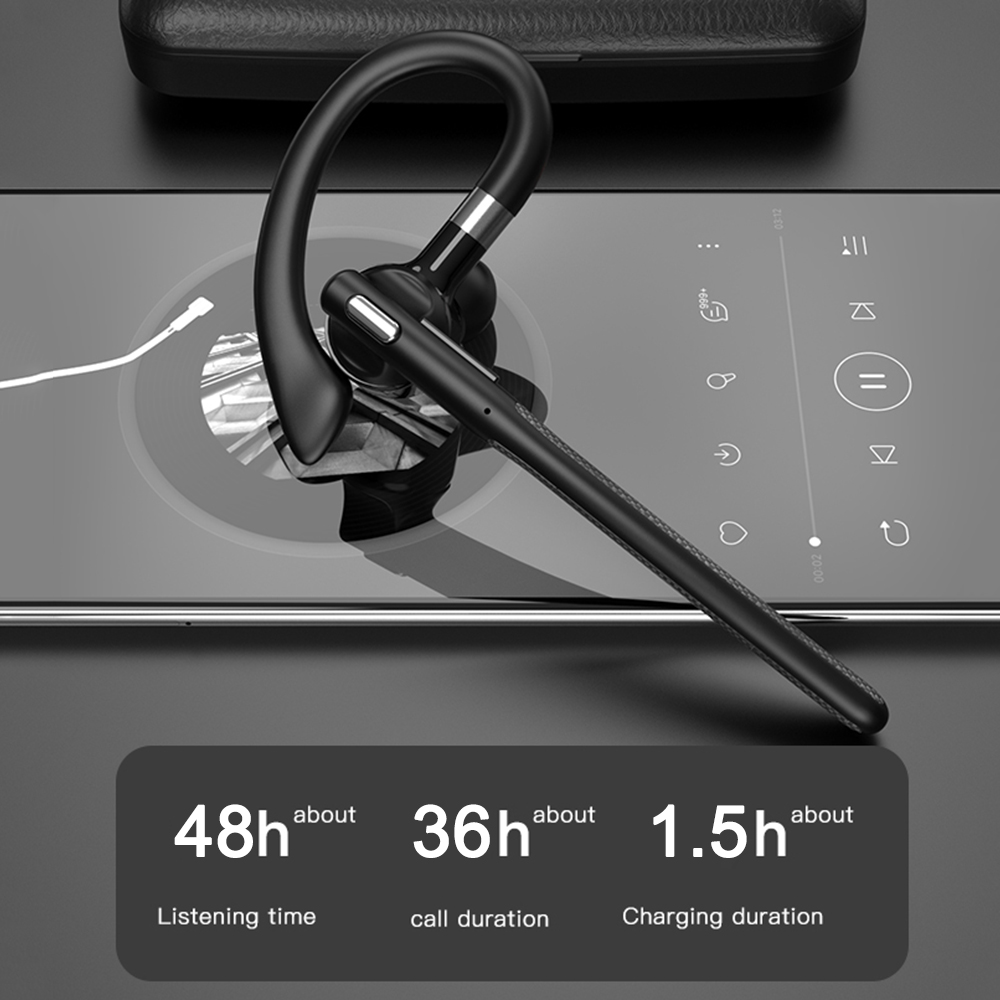 NEUES kabelloses Bluetooth 5.4-Headset, Einzel-Fahrkopfhörer mit Dual-Mic, CVC8.0-Freisprech-Ohrhörer mit Geräuschunterdrückung