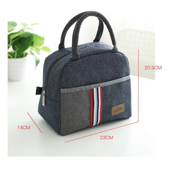 denim lunch bag thermal food insulated bag kids women or men casual cooler thermo picnic bag thermo lunch box: n