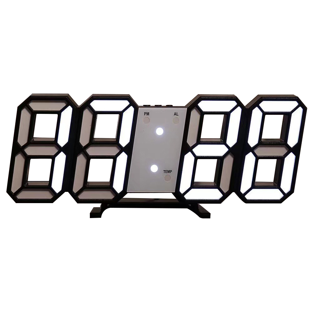 3d Led Digitale Klok Lichtgevende Mode Wandklok Multifunctionele Creatieve Usb Plug In Elektronische Klok Huisdecoratie: Bundle3