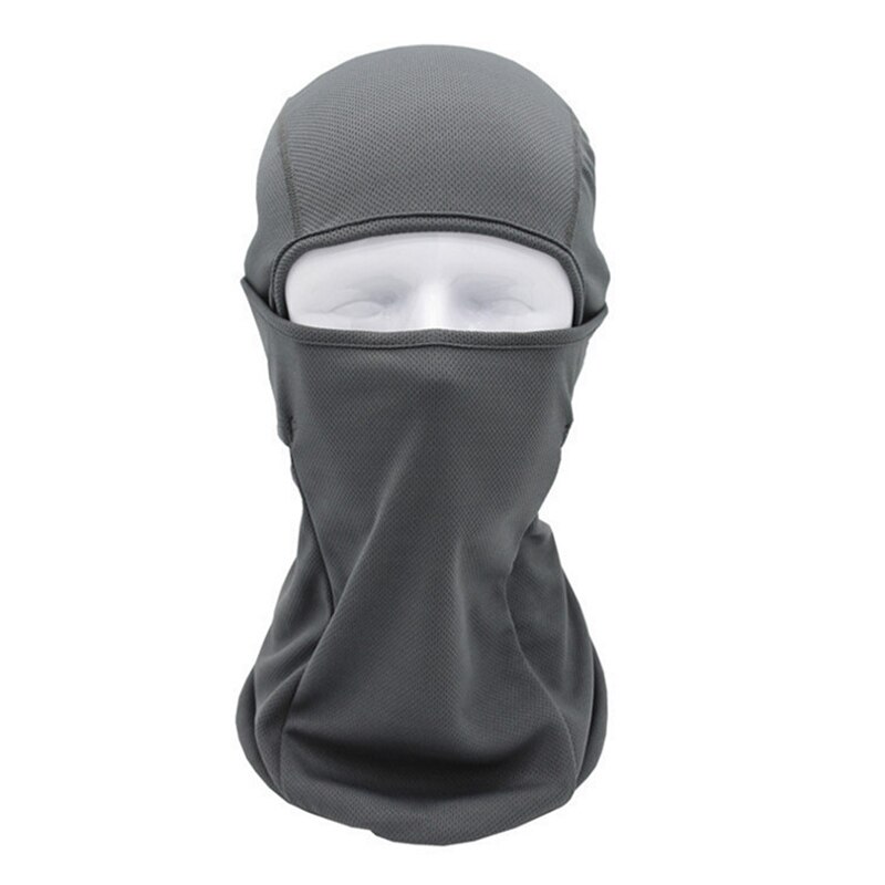 Pasamontañas de Lycra para ciclismo, máscara facial completa para el cuello, casco ultrafino para hombre: Grey