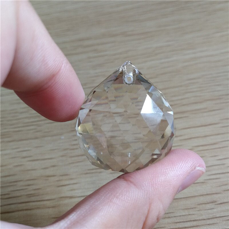 15mm-40mm Crystal Chandelier Ball Various Color 10 Pieces Glass Faceted Prisms Decorative Lighted Beads: Cognac / 30mm