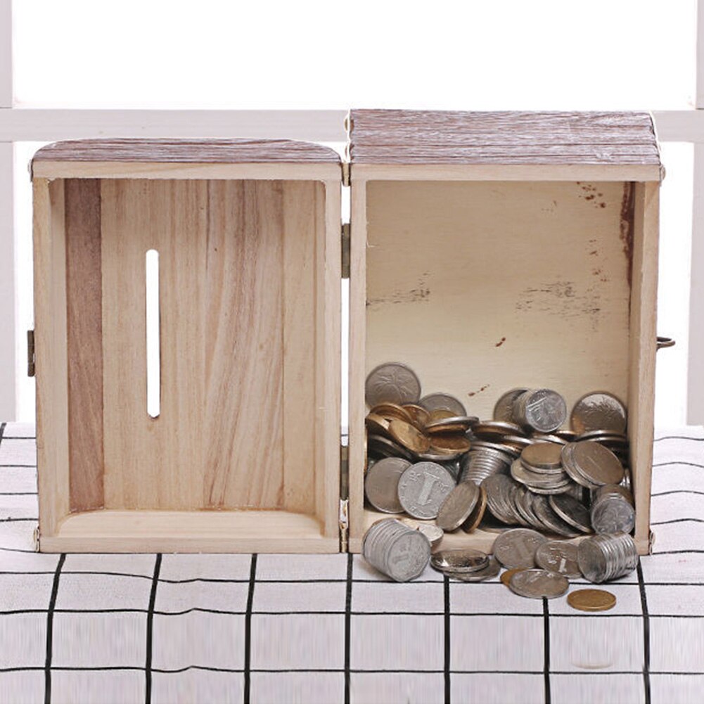 Cassa del tesoro in legno cassa del tesoro in legno Vintage ▾ cassa salvadanaio a prova di caduta con serratura