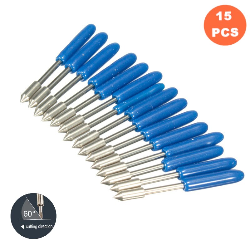 KZTech 15PCS 30 45 60 Degree Vinyl Cutter Blade for Graphtec CB15 CB09 Silhouette Cameo Craftrobo Blades CB15U Cricut CB09U: CB09 60degree