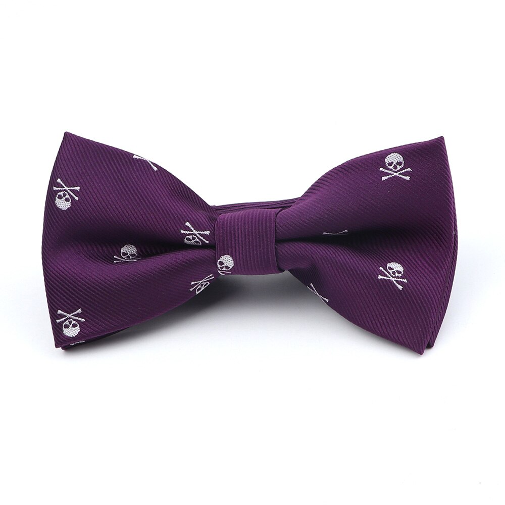 Skull Ties For Men Casual Slim Classic Polyester Neckties Man Tie for Wedding Halloween Party Male tie Neckwear: bowtie-3