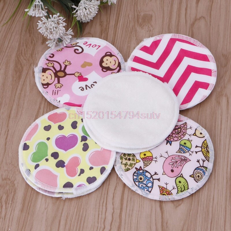 Pflege Stillen Pad Bambus Faser Dicht Mehrweg Waschbar 12 cm 2 Stck # H055 #