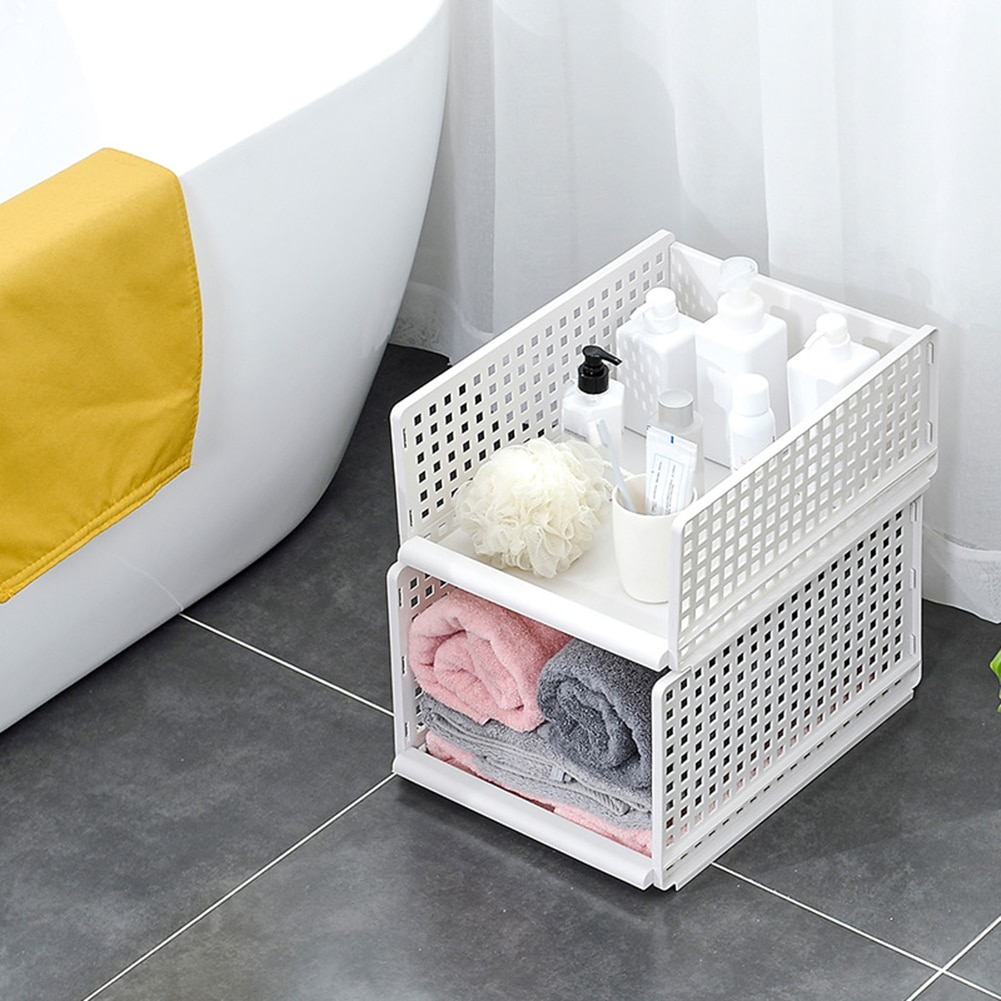 Organizador de roupas flip destacável, caixa de plástico transparente engrossada para gavetas, caixa empilhável, organizador de guarda-roupas, casa, guarda-roupa