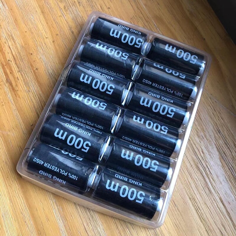 15/12pcs 500M Strong And Durable Sewing Threads For Sewing Polyester Thread Clothes Sewing Supplies Accessories White Black: Black 12pcs