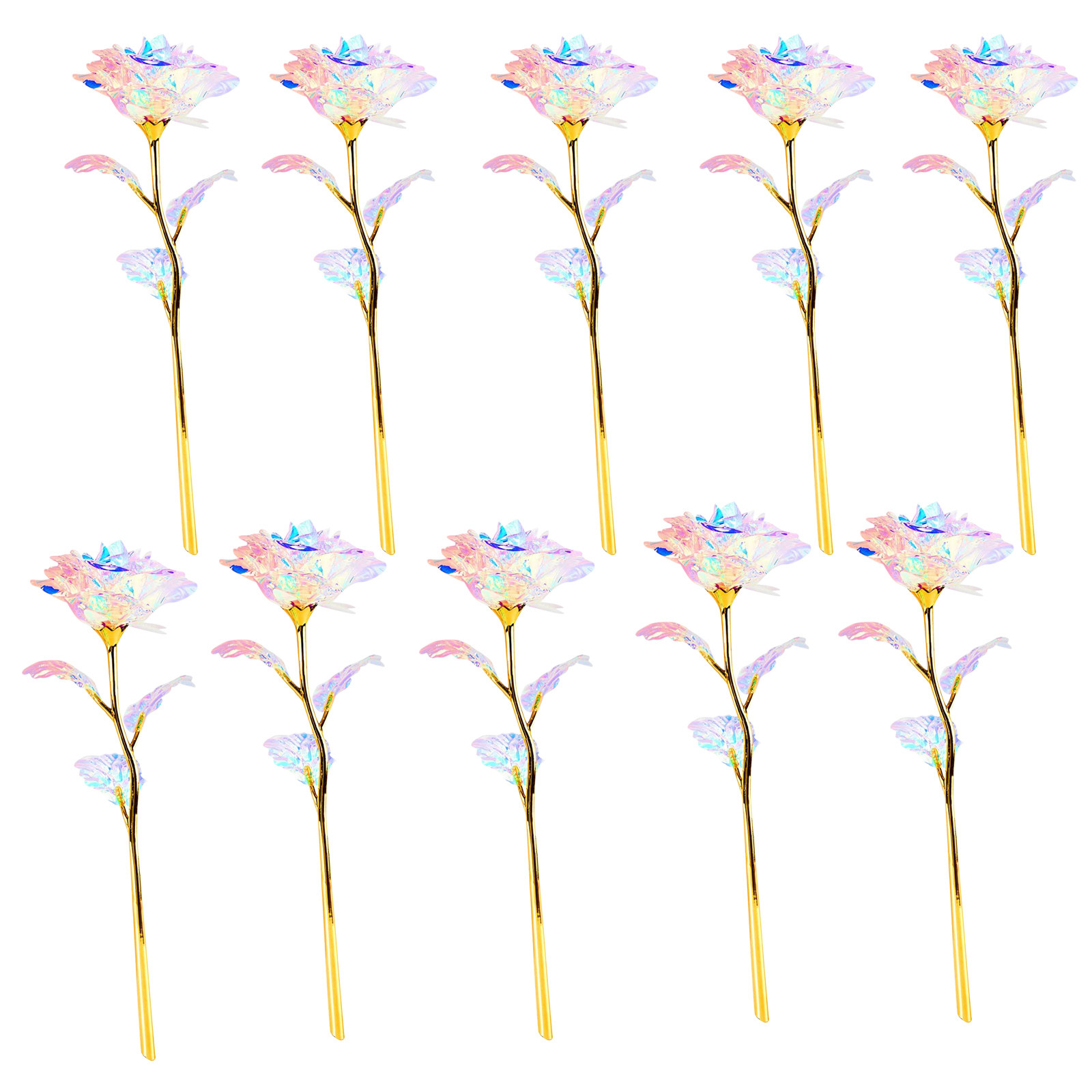 24K Gold Foil Galaxy Rose Flower Artificial Flowers In Glass Christmas Valentine Wedding Girls Colorful Colorful Galaxy Ar: Orange