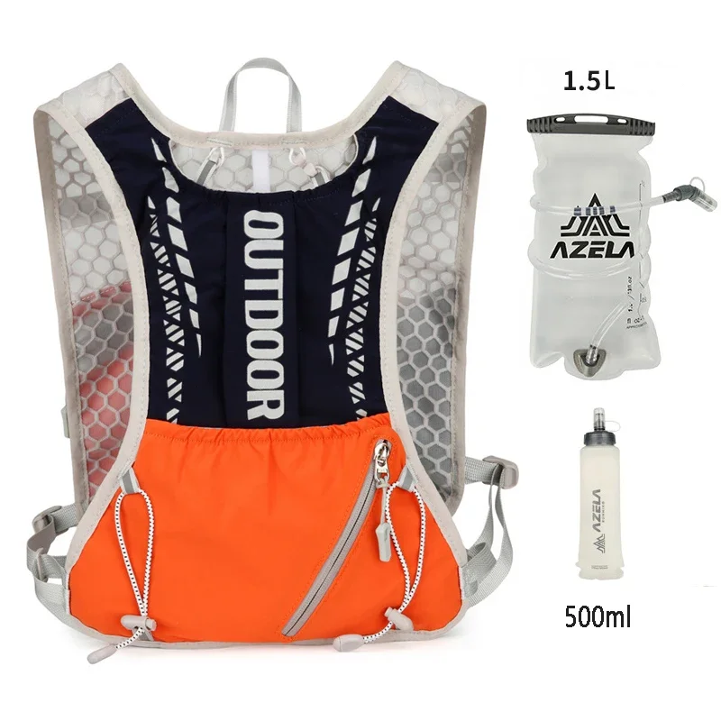 Hardlopen Hydraterend Vest Rugzak Fietsen Hydraterende Rugzak Wandelen Marathon Hydraterend Met 1.5L Waterzak 500ml Waterfles: Lichtblauw