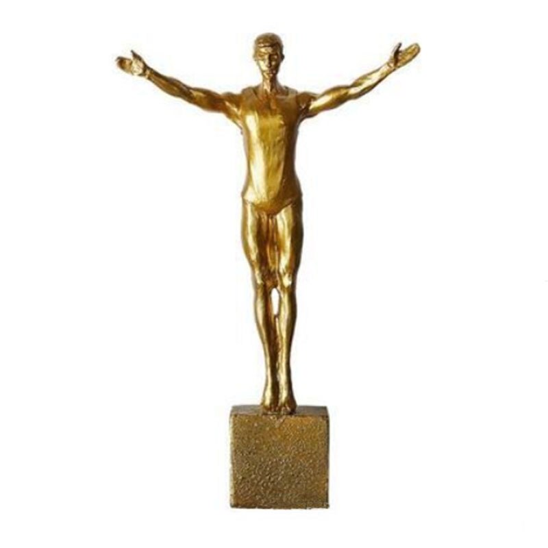 GIANTEX dekoracja ścienna styl skandynawski Retro człowiek wspinaczka ściana tło dekoracje ścienne wiszące statua salon pokoju tło: goldenS5
