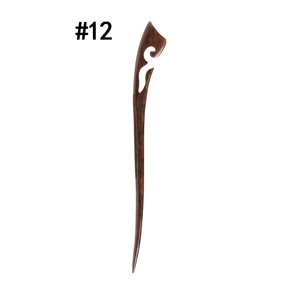 1Pcs Retro Haar Chopstick Vrouwen Onzichtbare Haar Pin Vintage Handgemaakte Gesneden Hout Haarspelden Hair Styling Tool Accessoires Chic: 12