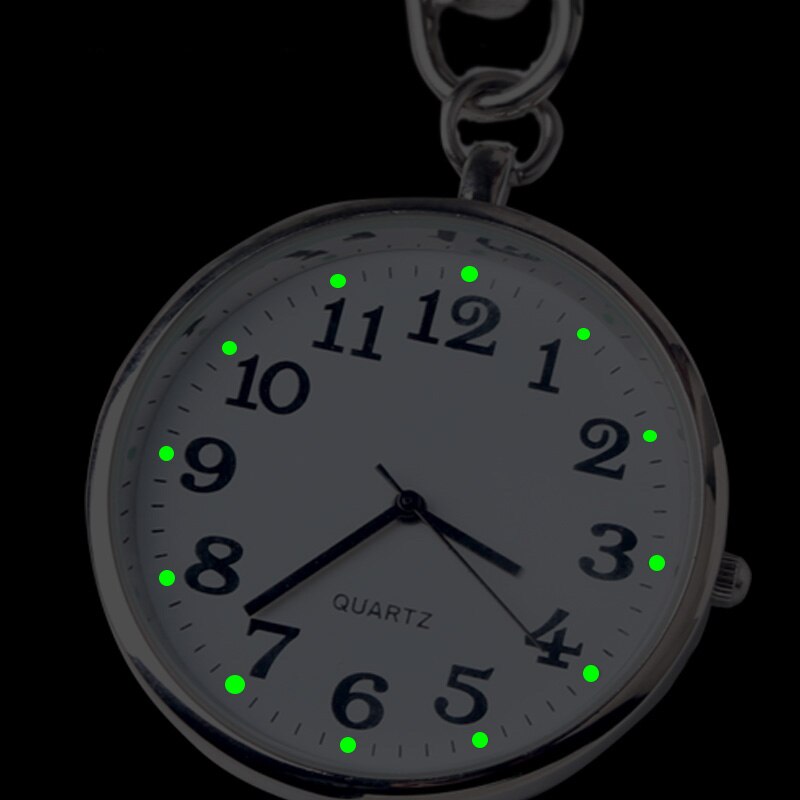 Quartz Pocket Watch Keychain Clocks Round Dial Portable Simple Pendant for Women Men H9