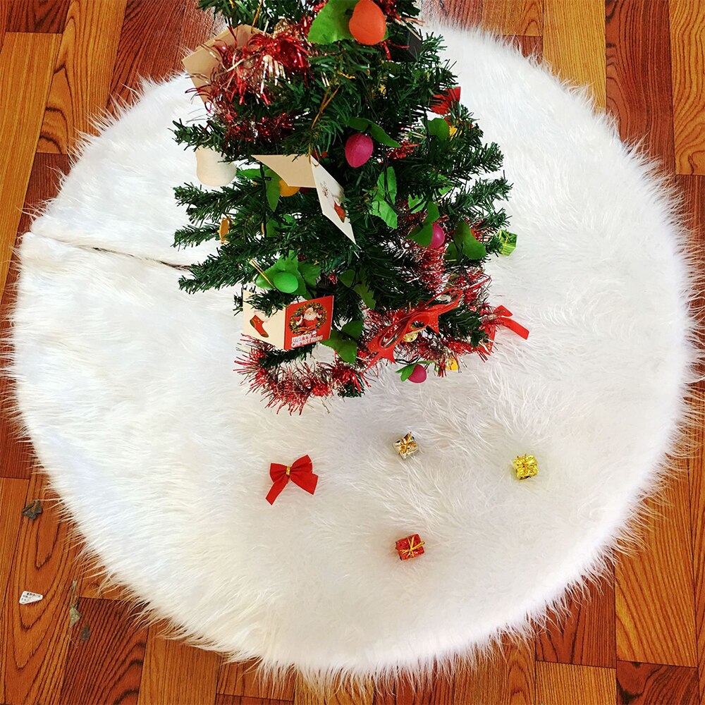 Kerstboom rok pure wit lang haar kerstdag decoraties wit lang haar boom rok grote