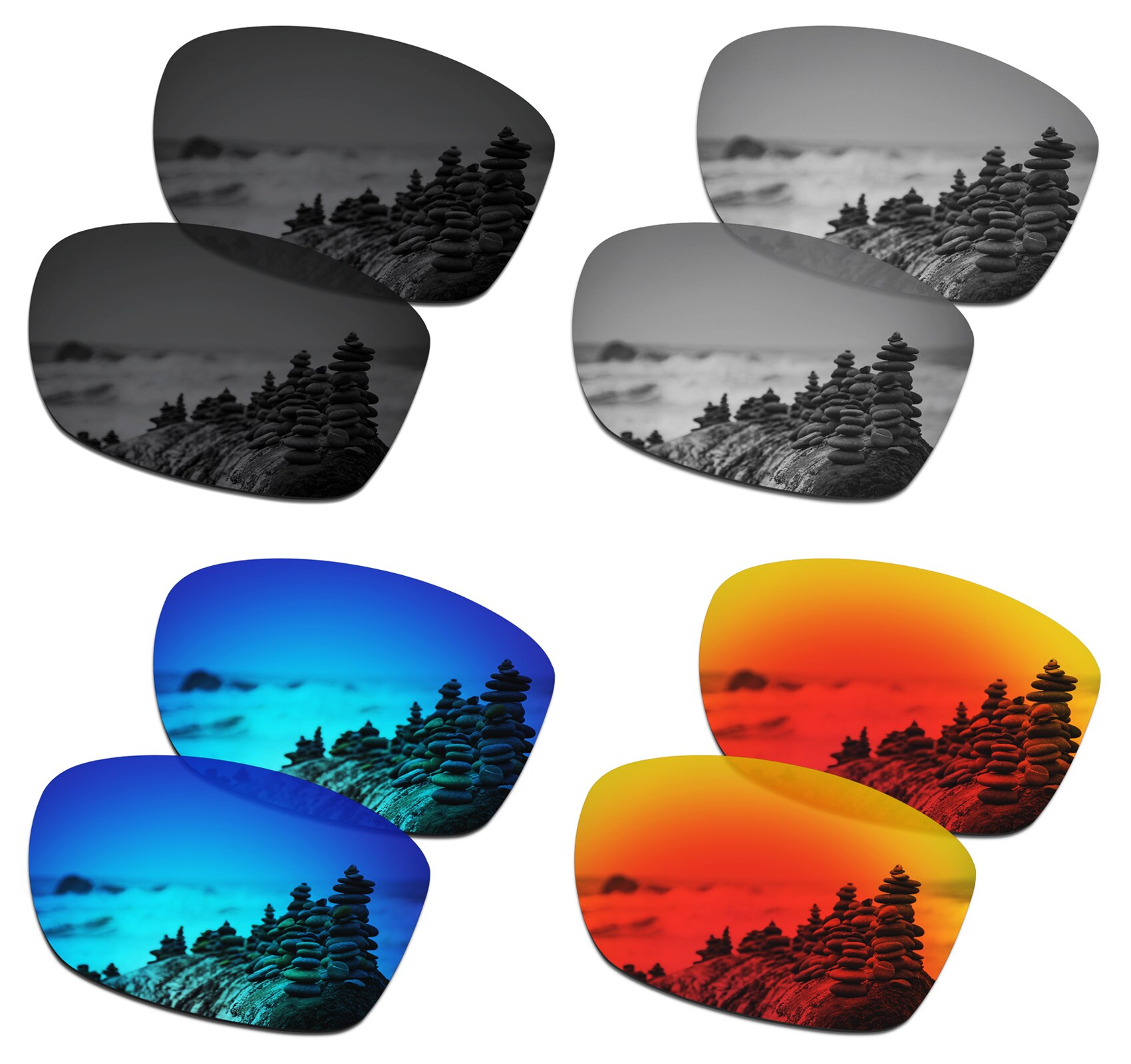 SmartVLT Polarized Replacement Lenses for Oakley Jupiter Squared Sunglasses - Multiple Options: BlackSilverBlueRed