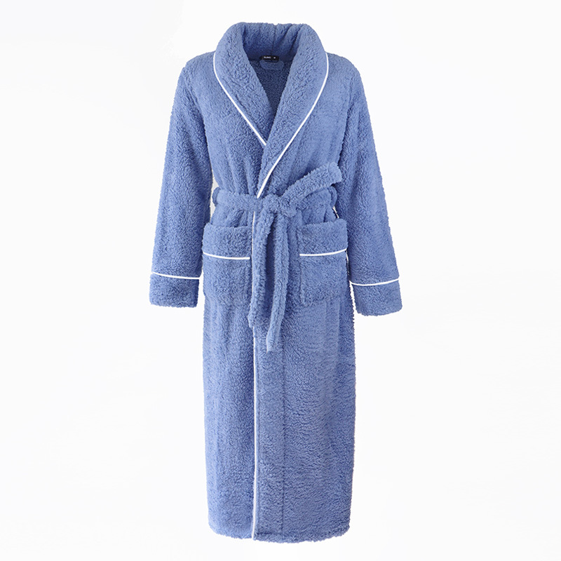 Vrouwelijke Herfst en Winter Warm Lange Flanel Dikke Paar Bad Badjassen Mannen Vrouwen Pyjama Douche Gewaad Badhanddoeken Voor Volwassenen