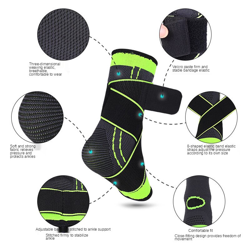 Protección del tobillo deportivo con Velcro, equipo de protección transpirable, para bádminton, fútbol, baloncesto, senderismo