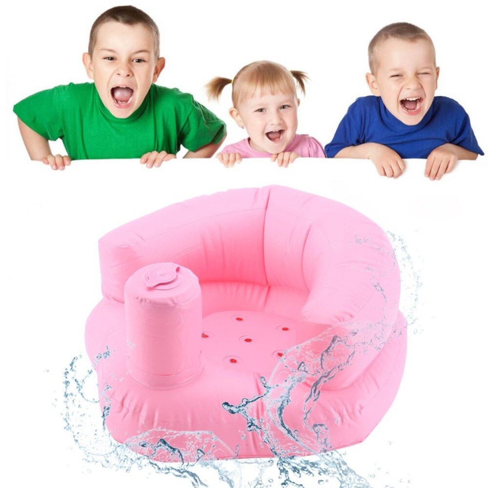 Kinderzitje opblaasbare stoel bank badstoelen eetkamer kinderwagen roze groen pvc baby draagbare speelmat banken leer kruk