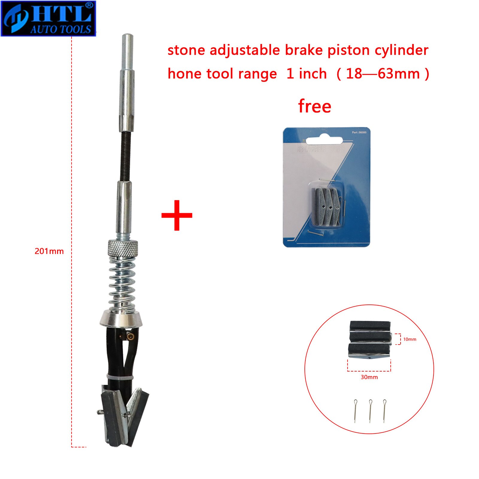 3 kjeft justerbar bremse stempel sylinder finpusse verktøy utvalg :18-63m 32-88mm 51-177mm med fri stein: 1 tomme