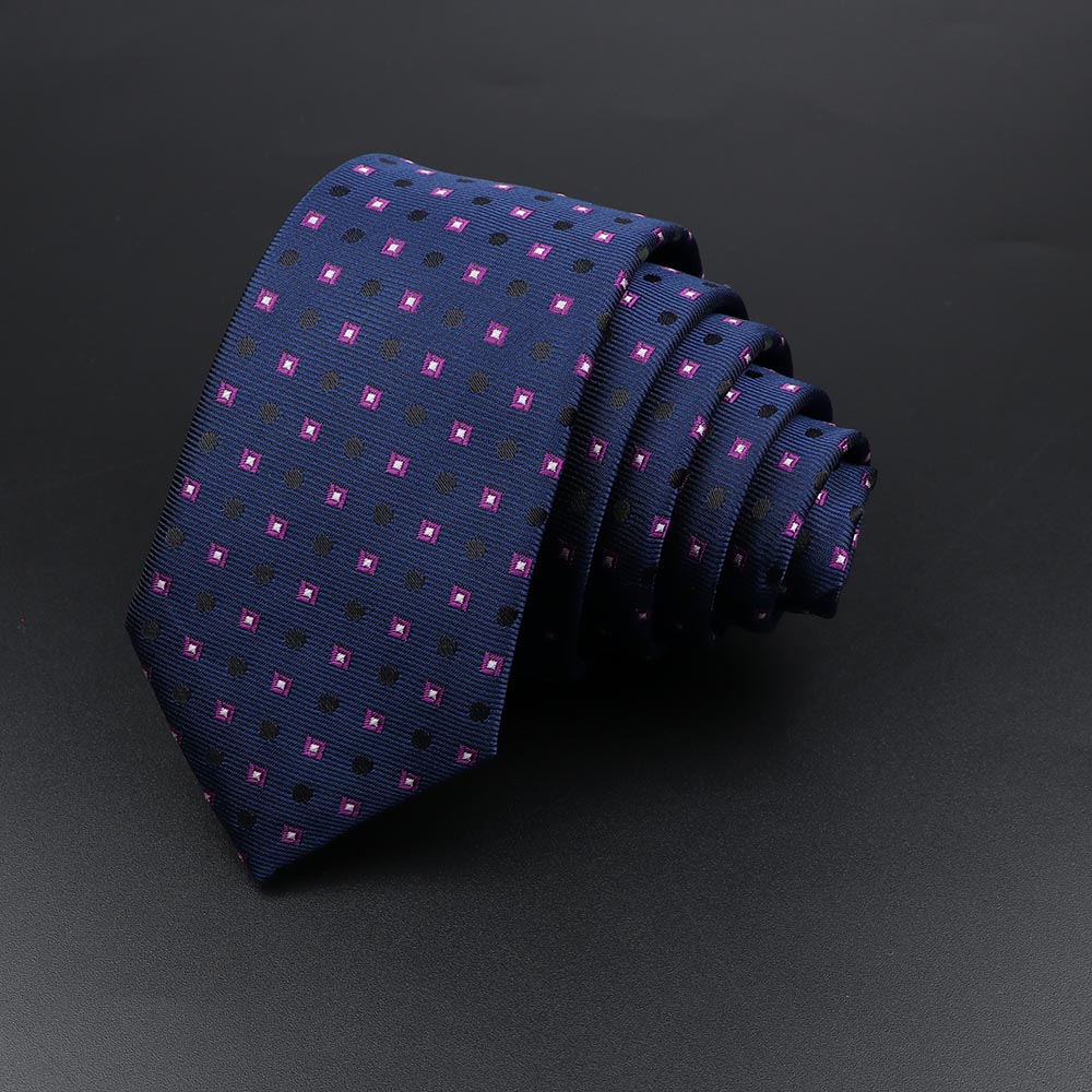 Klassische, schmale, gestreifte Krawatte für Herren, verrotten, marineblau, Jacquard-gewebt, solide Krawatte mit karierten Punkten, Alltagskleidung, Krawatte, Hochzeit, Party,: Schwarz Grün