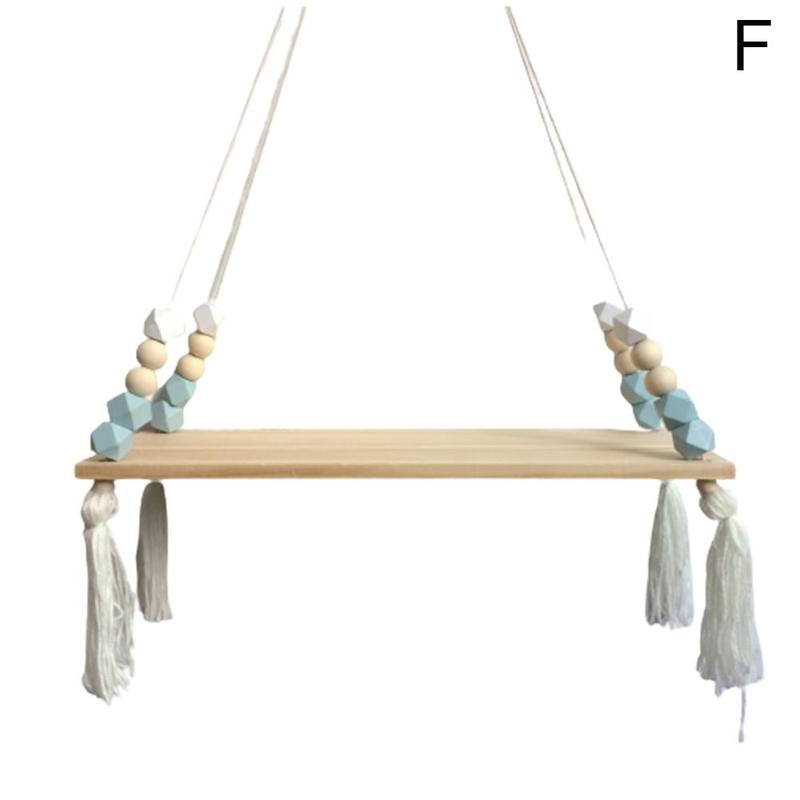 Nordic Stijl Opslag Display Plank Houten Plank Muur Opknoping Ornamenten Kwastje Kralen Hanger Voor Kinderkamer Decoratie Foto Props: F