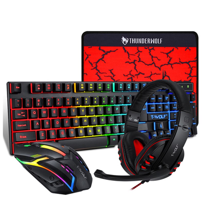 RGB Gaming Keyboard And Mouse PC Gaming Keyboard RGB Backlit Keyboard Rubber Keycaps Wired Keyboard Mouse Gamer Gaming Mouse