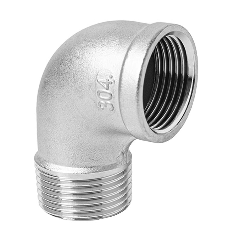 3/8"1/2"1/4"Elbow 90 Degree Angled F/F Stainless Steel SS304 Female* Female Threaded Pipe Fittings Reducer Plumbing connection: Silver / 1/2"