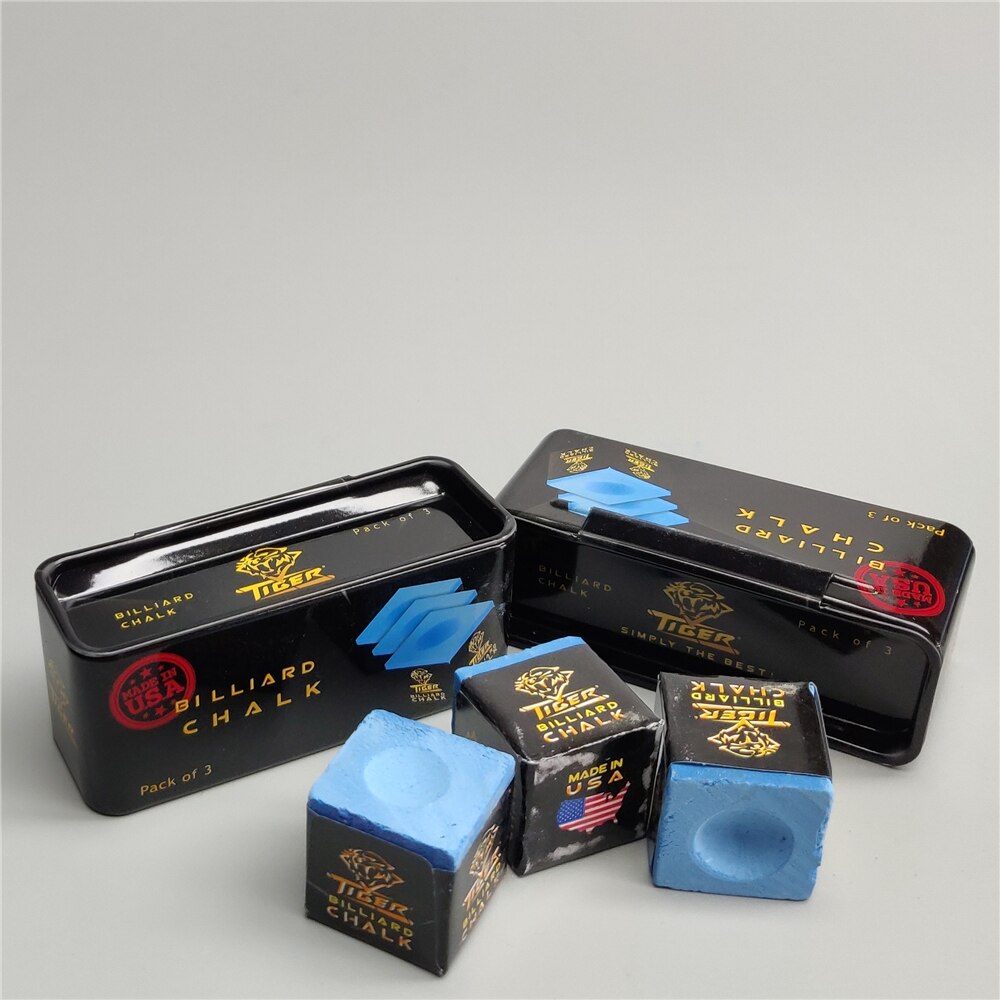 Tiger-tiza para billar punta para taco de billar, tiza de yeso para billar, palo de billar azul claro, accesorios para billar