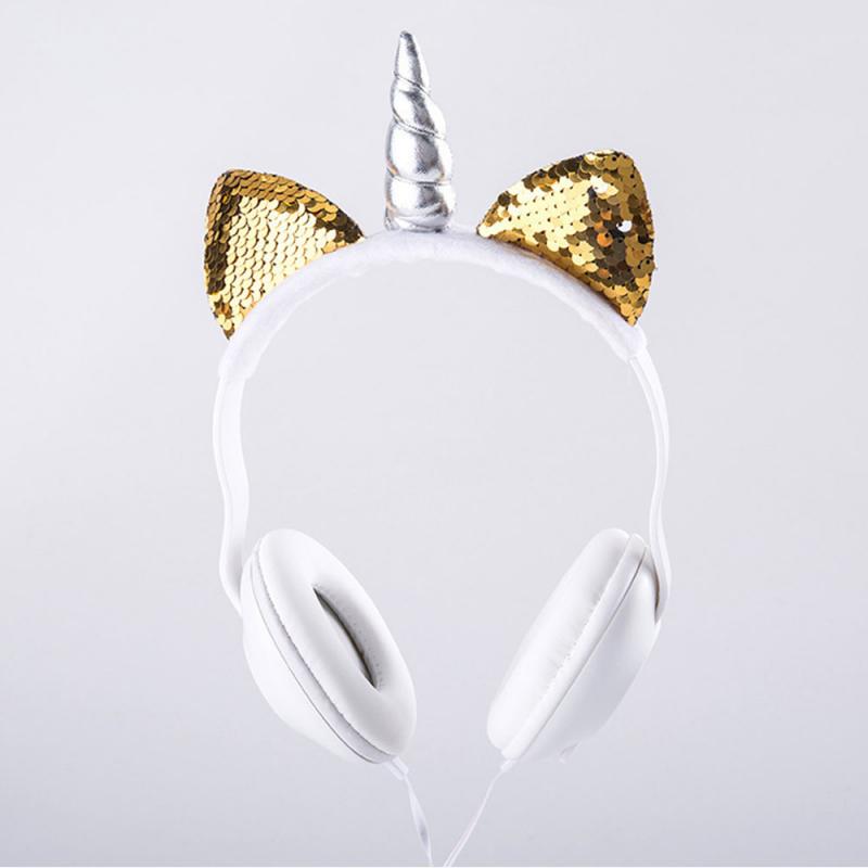 Cute Cat Ear Headphone Unicorns 3.5MM Wired Kids Headphones Earphone Gaming Headset For Mobile Phone/computer Universal: 01