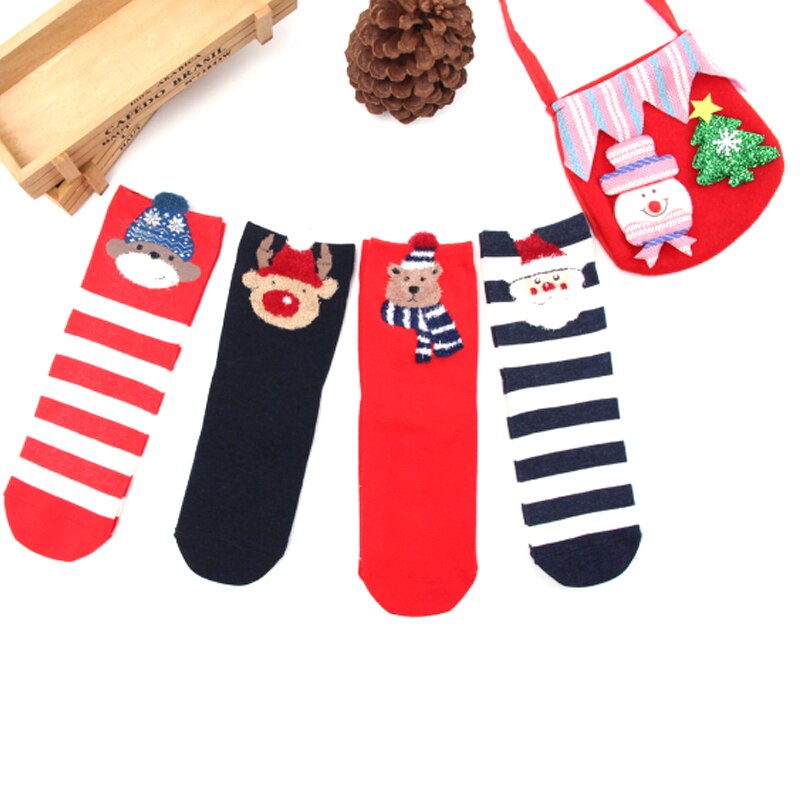Preciosos calcetines de Navidad para mujer y niña, calcetines divertidos con dibujos de animales