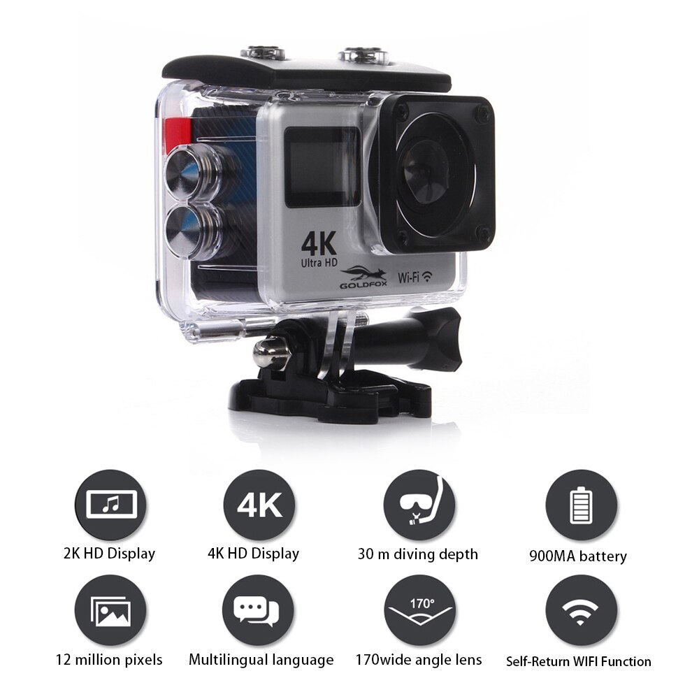 4K Wifi Actie Camera 2 Inch Touch Screen Hd 1080P Waterdichte Sport Dv Afstandsbediening Video-opname Dual sceen Sport Camera