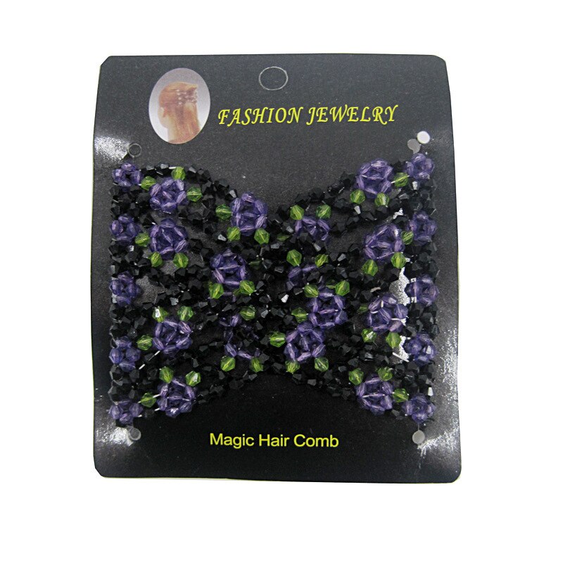 Peigne magique rétro à perles pour femmes, peigne coulissant en métal élastique, accessoires pour cheveux floraux, outil de coiffure, épingle à cheveux pour femmes: 15C