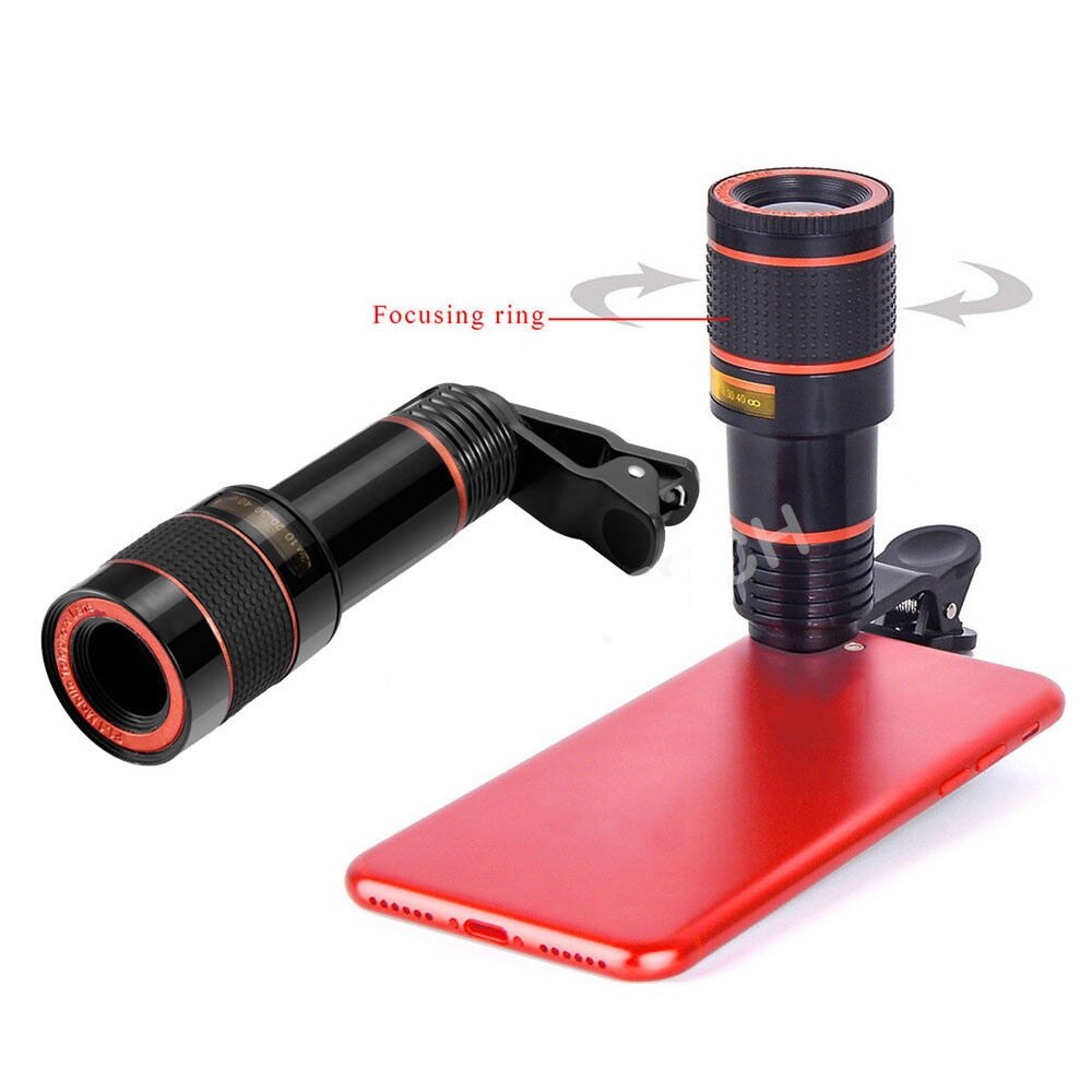 Hd 12x Optische Zoom Clip On Camera Lens Telefoon Telescoop Voor Universele Mobiele Telefoon