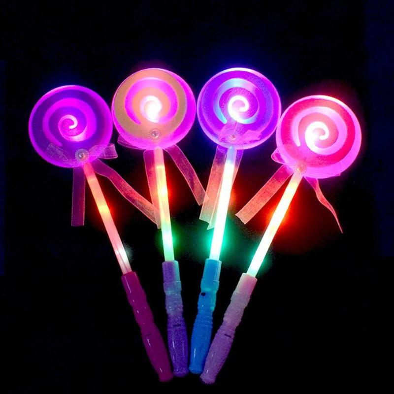 Sugar Heart Shape Glow Sticks LED Light Up Toys Kid Children Adults Lolly Magic Flashing Sticks Toy Colorful Xmas Party