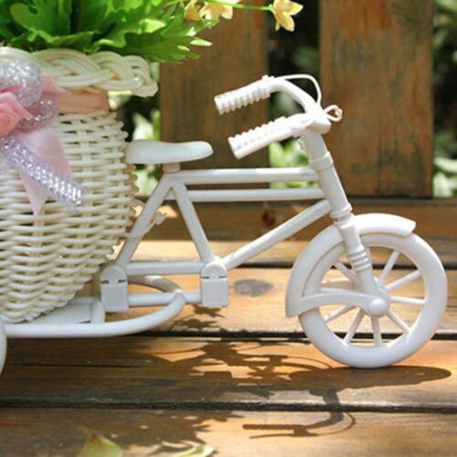 ¡Novedad de ! Cesta de flores decorativa para bicicleta, triciclo de plástico blanco con de bicicleta, cesta de flores, macetas de decoración para fiestas