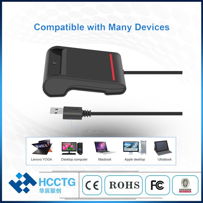 USB Smart Card Reader IC/ ID card Reader PC/SC Smart Card Reader for Window Linux USB Smart Card Reader DCR30