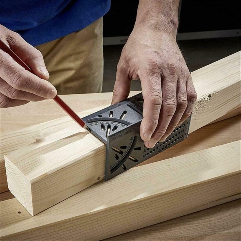 Woodworking Tools Multifunction Ruler 45 90 Degree Mitre Angle Measuring Gauge Square Size Aluminum Alloy Carpenter Measure Tool