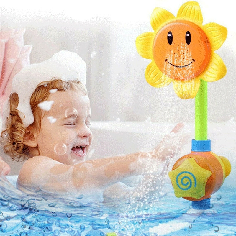 neueste Heiße Baby Schlecht Spielzeug freundlicher Sonnenblumen sprühen Wasser Dusche Badewanne Wasserhahn freundlicher Schlecht Spielzeug